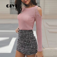 *#Best Price GIYU Beading Pearl Sweater O Neck Slim Autumn Winter Knitted Jumpers Cold Shoulder Pullover sueter mujer invierno *#Best Price GIYU Beading Pearl Sweater O Neck Slim Autumn Winter Knitted Jumpers Cold Shoulder Pullover sueter mujer invierno