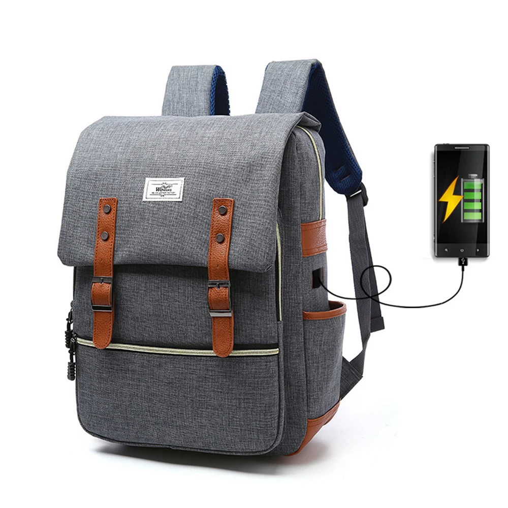 

Laptop Backpack with USB Charging Port, Water Resistant School Bag for Boys Fits 13.3 Inch Notebook Daypack for Work, Men Women