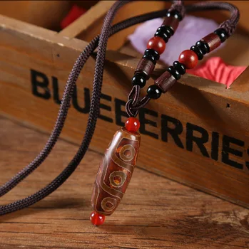 

Exploding old natural nine-eye dzi bead pendant