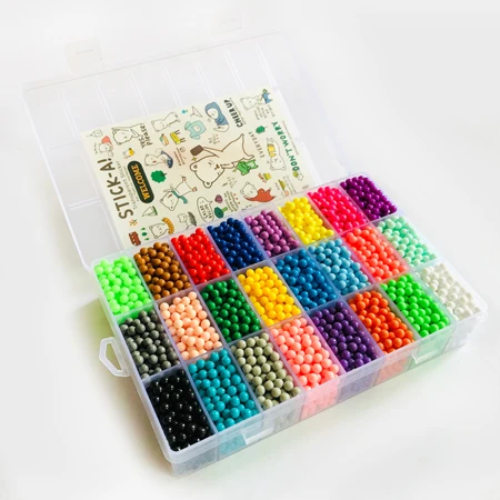6000pcs 24colors DOLLRYGA, 6000 шт., 24 цвета, бусины-головоломки, Кристальный цвет, Aqua, сделай сам, бусины, набор для распыления воды, игры в мяч, 3D, волшебная игрушка ручной работы для детей - Цвет: 6000pcs 24colors