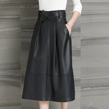 #Special Offers Autumn Winter A-Line Solid Leather Pockets Mid Length Sheep Leather Bag Hip Skirt Genuine Leather Black Plus Size 4xl Belt Skirt #Special Offers Autumn Winter A-Line Solid Leather Pockets Mid Length Sheep Leather Bag Hip Skirt Genuine Leather Black Plus Size 4xl Belt Skirt