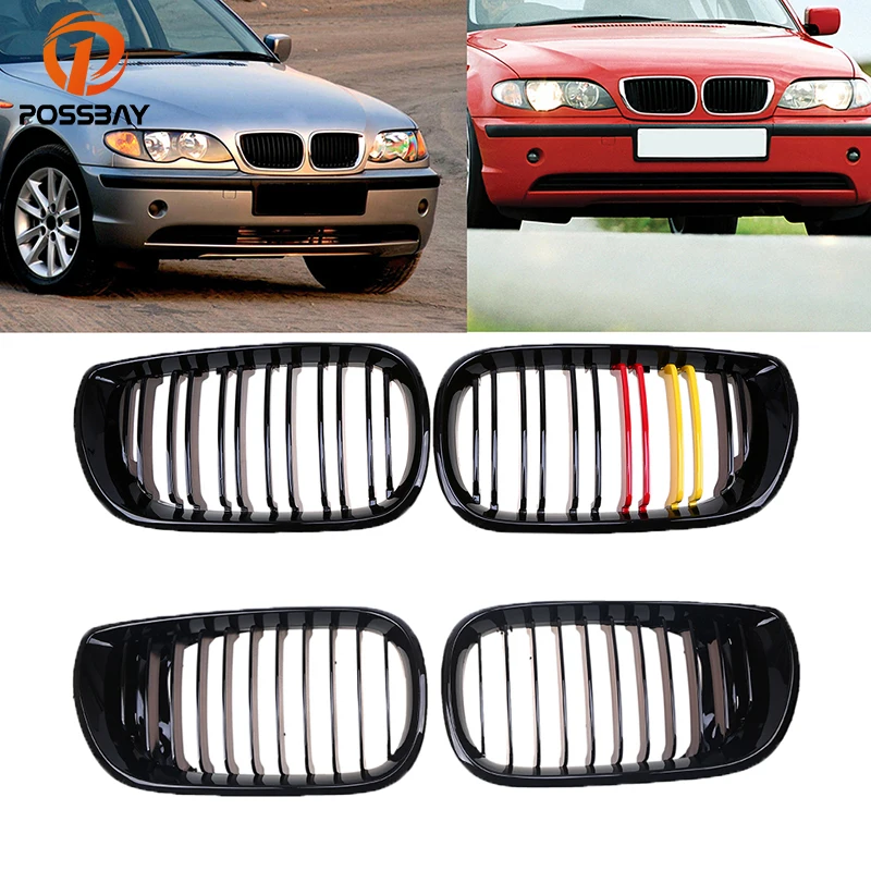 POSSBAY Car Front Kidney Center Grille Grill for BMW 3 Series E46 316i