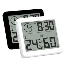 Reloj de mesa Digital ultrafino con control automático de humedad y temperatura, reloj de escritorio electrónico multifunción con pantalla LCD grande