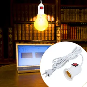 

Lamp Holder Light Holder Bulb Holder E27 White Durable Universal with Switch Decoration Cable Cord Plug Home Modern