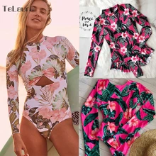 Новинка, сексуальный цельный купальник, пуш-ап, женская одежда для плавания, монокини, длинный рукав, купальник, купальник, женская летняя пляжная одежда