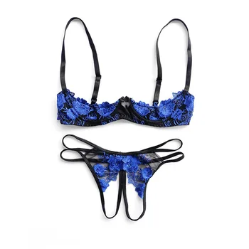 

Japanese Underwear Women Sexy Lingerie Female Temptation Bralette Open Chest with Open Crotch Panties Bra Set Exotic Apparel