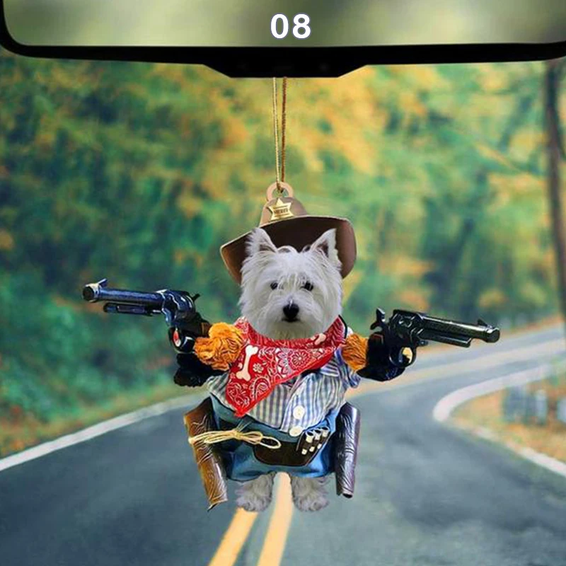 Creative Dog And Cat Car Pendant Backpack Ornament Cute Hanging Ornament Keychain Interior Decor Home Decoration Accessories