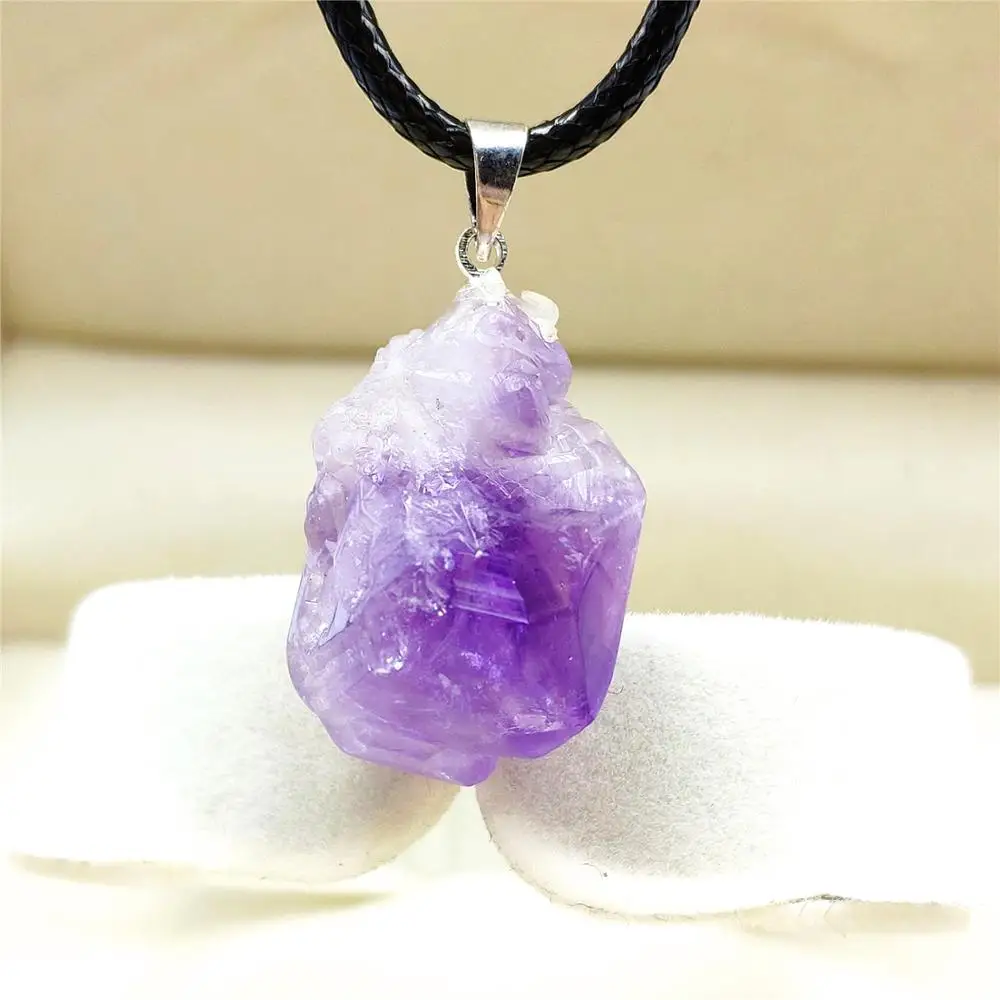 

23x17mm Natural Lavender Amethyst Quartz Purple Raw Material Crystal Pendant Fashion Best Healing Stone AAAA