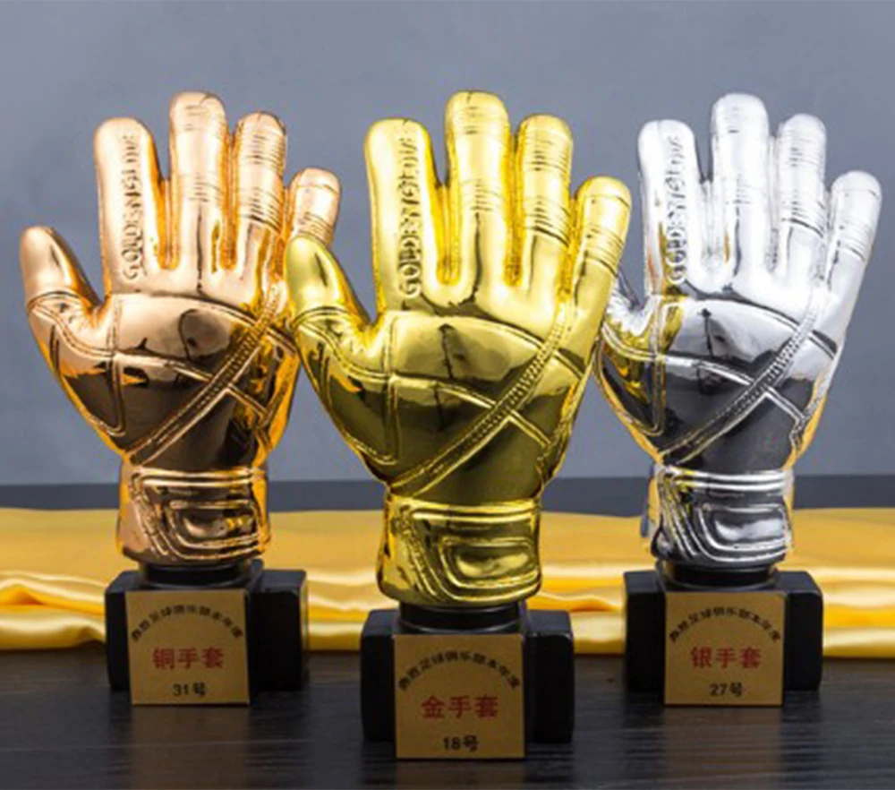 Gant d'or personnalisable, trophée de sport pour le football, le BASEBALL,  le gardien de but, le CHAMPION, la troisième PLACE | AliExpress