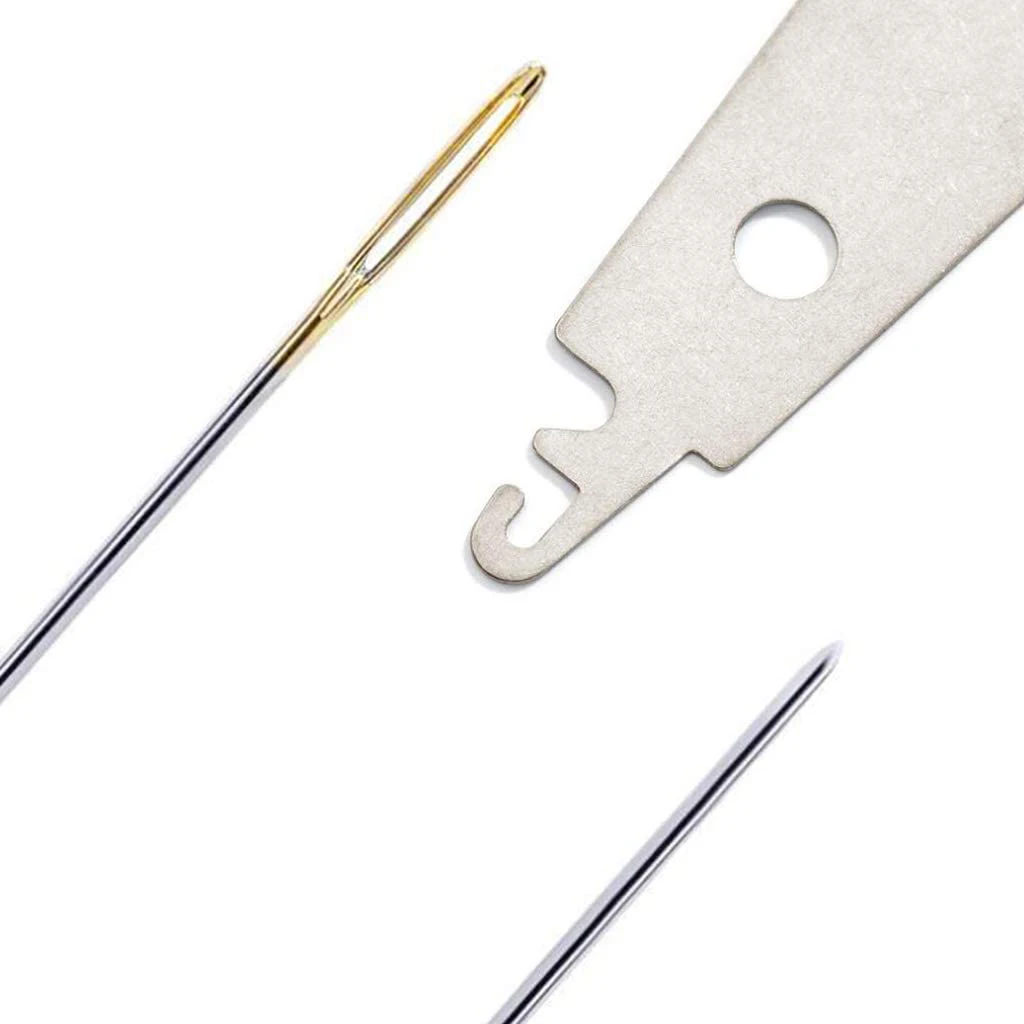 D&D 30Pcs Hand Stitching Needles With 2pcs Metal threader Large Eye Sewing Needles for Cross Stitch Sewing Tools