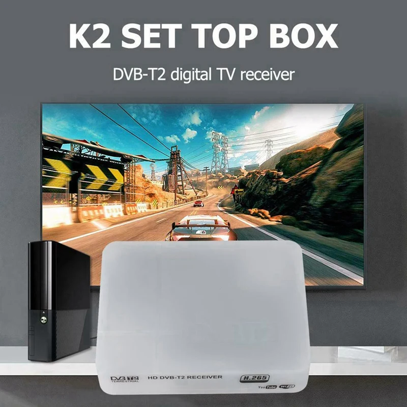 K2 Smart tv Top Box MPEG4 H.264/H.265 DVB-T2 цифровой эфирный тюнер приемник Поддержка Full-HD 1080P телеприставка(ЕС вилка