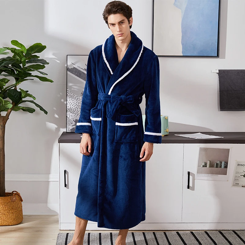2019 Tmall Brand Men Women Winter Robe Comfortable Soft Warm Long Bathrobes Male Home Velvet Couple Dressing Gown Plus Size 2019 Tmall Brand Men Women Winter Robe Comfortable Soft Warm Long Bathrobes Male Home Velvet Couple Dressing Gown Plus Size