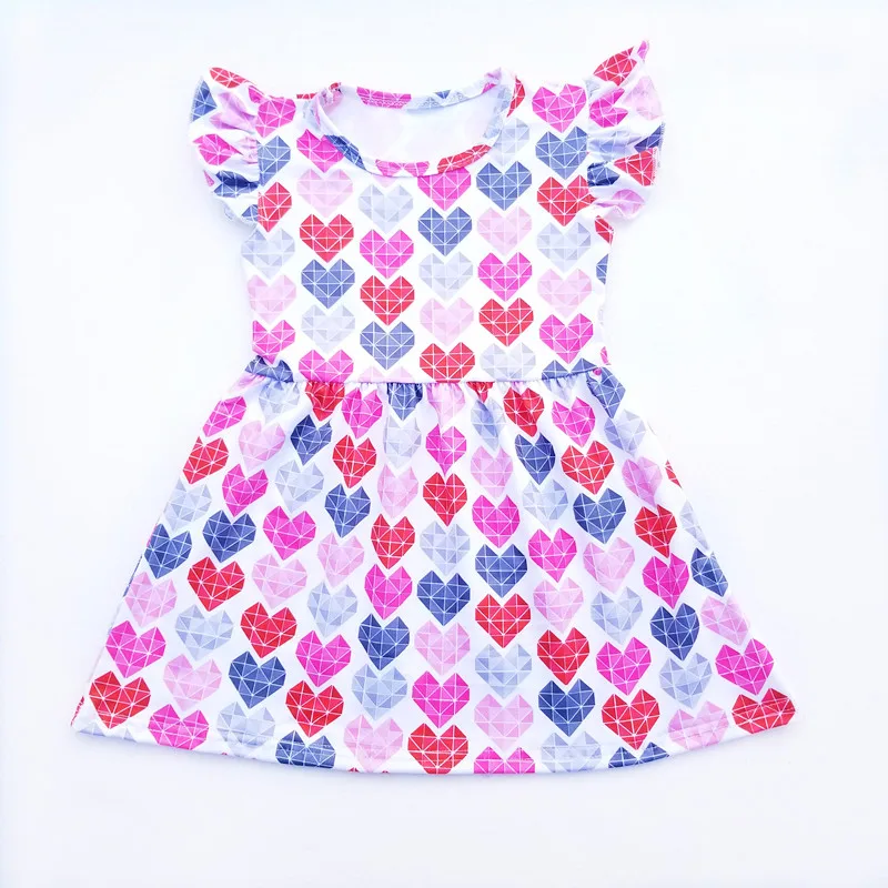 Коллекция года, детские платья на День святого Валентина для девочек, розовое платье принцессы с сердечками платье с длинными рукавами для девочек платье для малышей - Цвет: WBFXLYQ-5