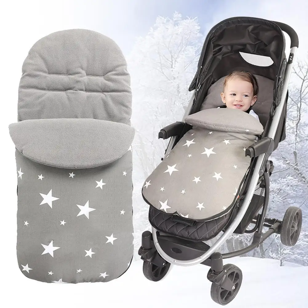 Универсальный Детский спальный мешок, зимняя теплая муфта для ног, утолщенная флисовая подкладка, спальный мешок, ветрозащитная подушка для коляски, пеленка для младенцев