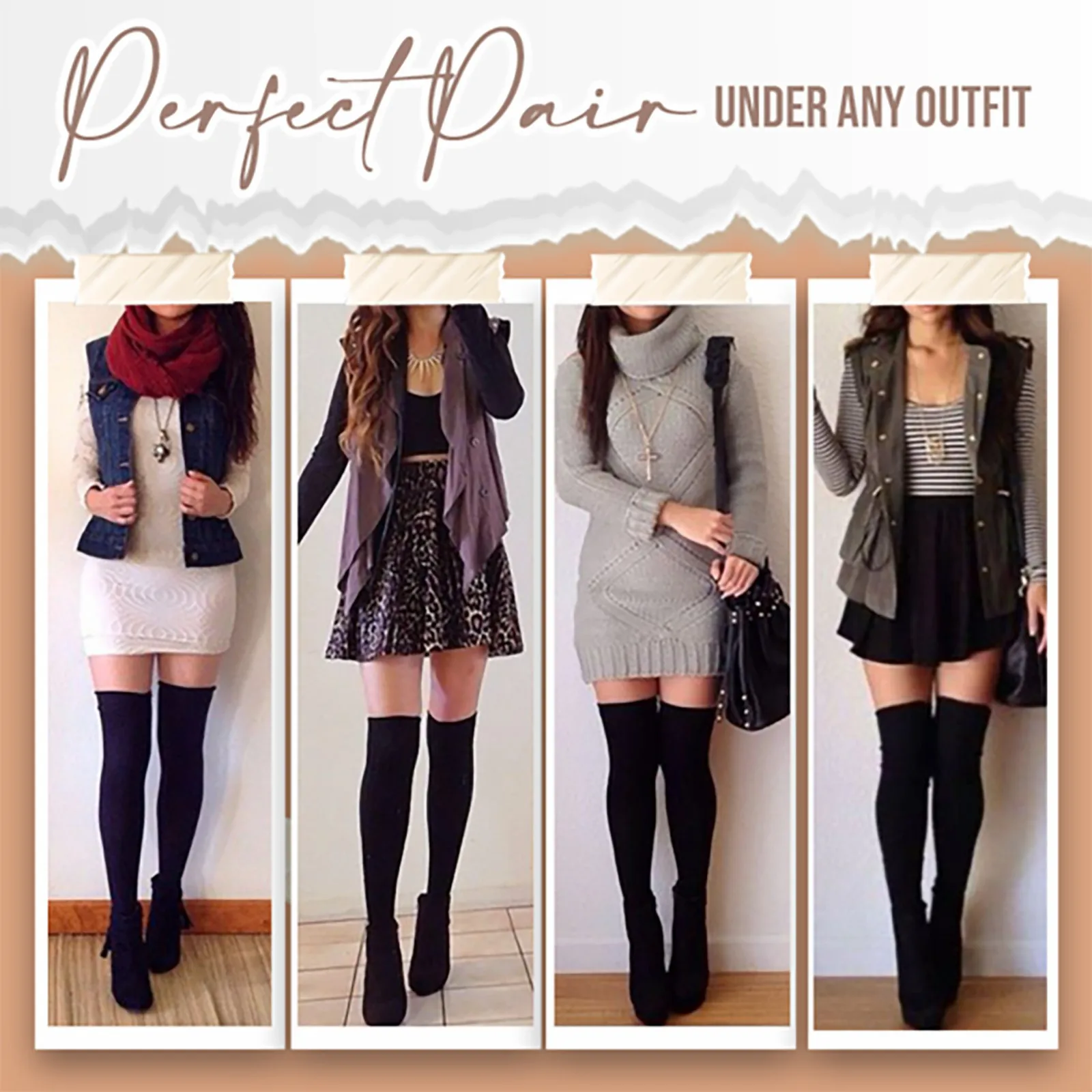 

Slim&Warm Winter Stockings Long Women Thigh High Over the Knee Socks Skarpetki Damskie Fake Translucent Pantyhose Fast Shipping