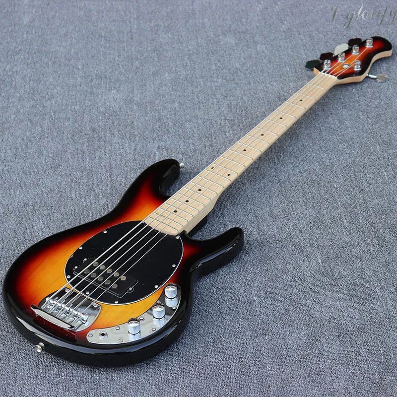 

high quality sunburst color 5 string electric bass guitar mahogany wood body 21 frets bass guitarra