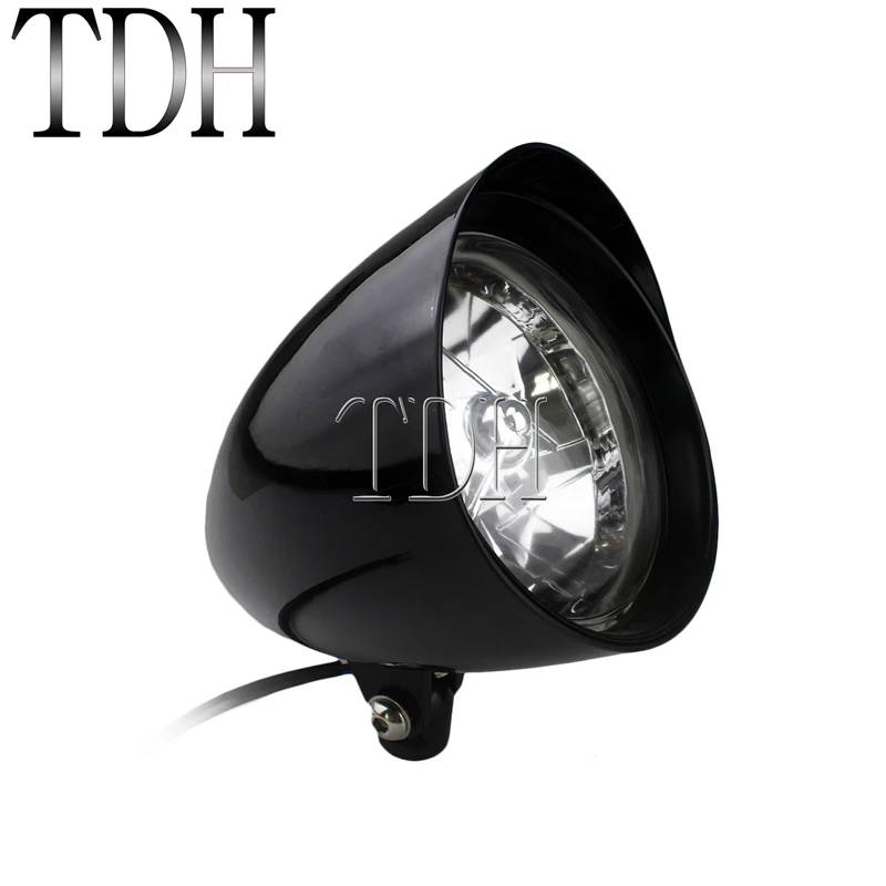 Заготовка пуля головной светильник H4 12V 60/55W козырек Head Lamp Универсальный Нижнее крепление работает светильник для Harley Cafe Racer Bobber Chopper