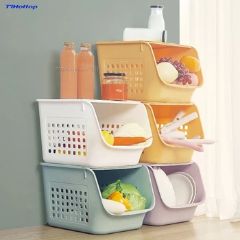 

Multifunctional Kitchen Kitchen Rack Basket Vegetable And Fruit Storage Basket Multi-layer Stackable Plastic Storage Rack