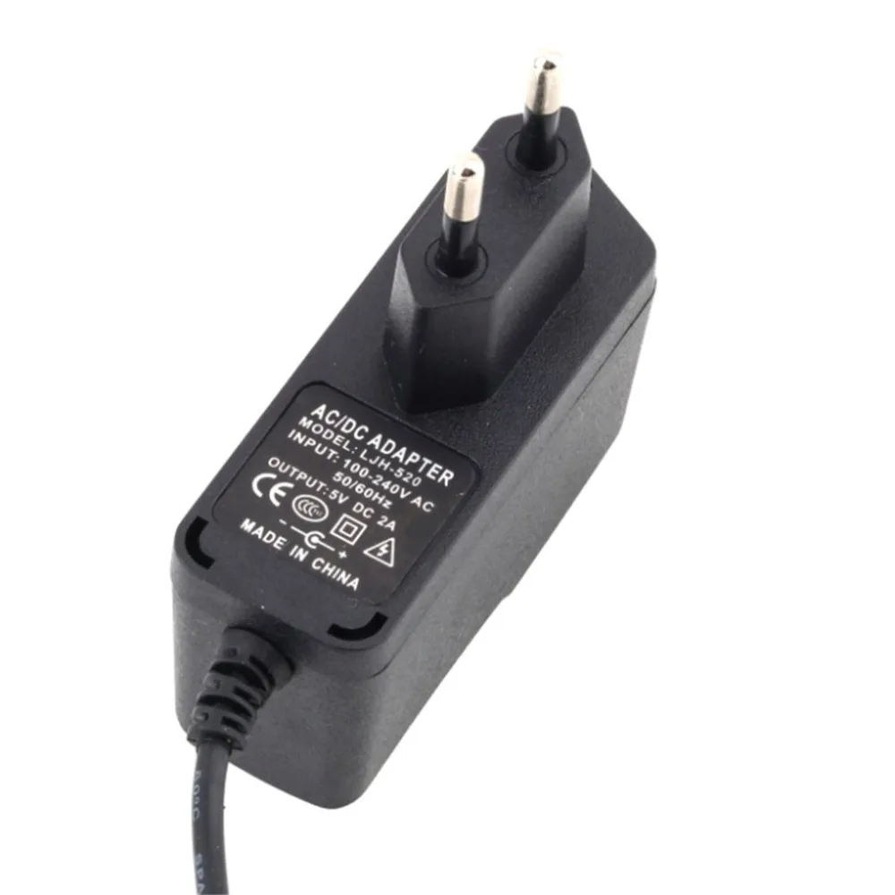 Универсальный черный IC адаптер питания AC зарядное устройство DC 5V 2A/2000mA 2,5 мм EU/US разъем для Android, планшет, ноутбук