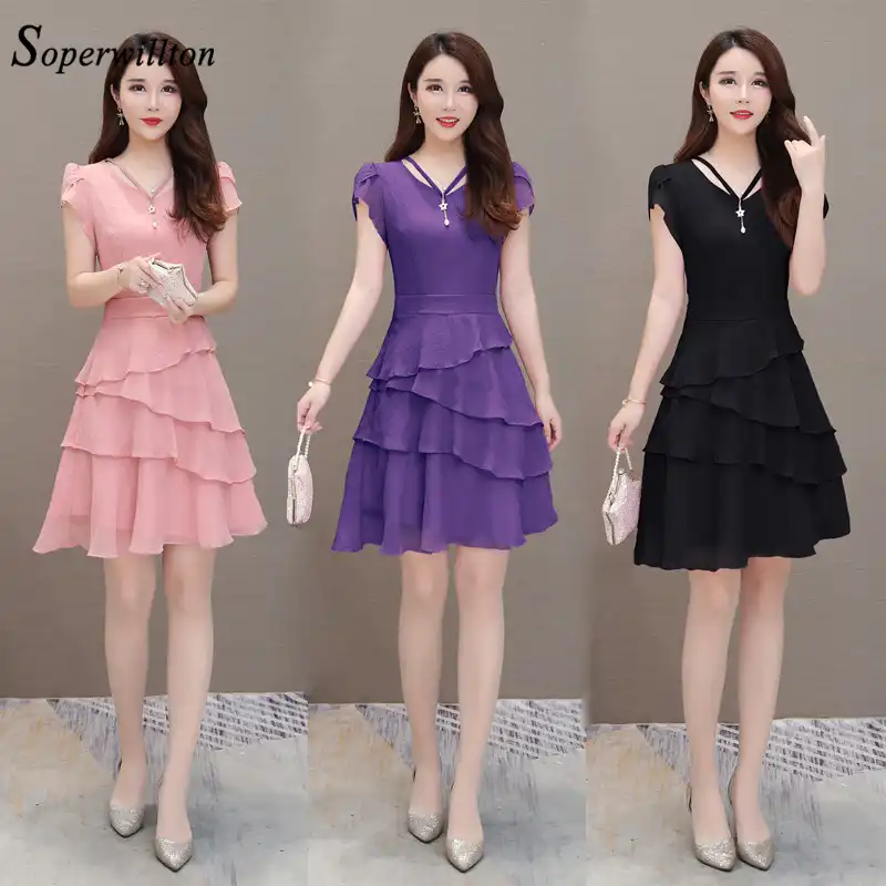 casual chiffon dresses short