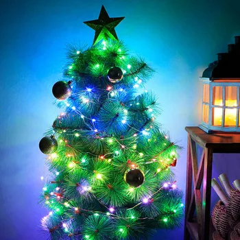 

10/20M Copper Wire String Lights With Remote 200LED RGB Changeable Fairy Light Decor Wedding Party Christmas Tree String Lights