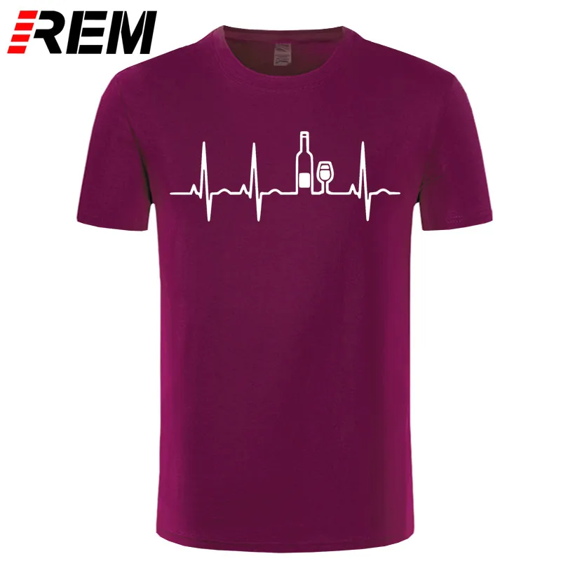 wein heartbeat 2 t shirt men Customized cotton S-XXXL Vintage Crazy Building summer Letter tshirt - Цвет: maroon white