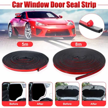 

5m/8m Car Door Rubber Edge Seal Strips Universal Protector Sealing Trim B Type Noise Insulation Sealing Interior Accessories