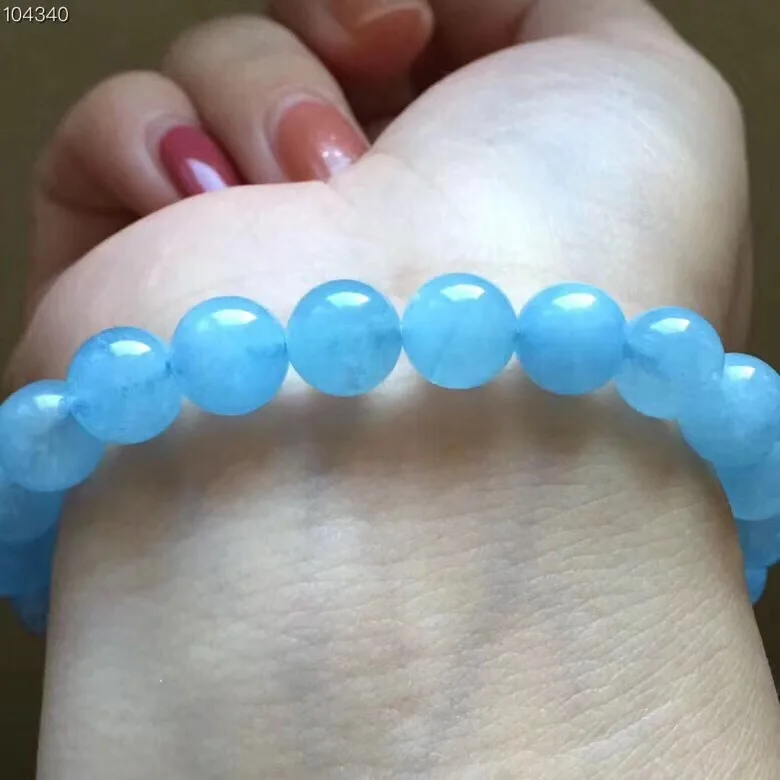 

Natural Aquamarine Bracelets hai shui lan Crystal Run Color Beautiful Simple Versatile Generous Fashion