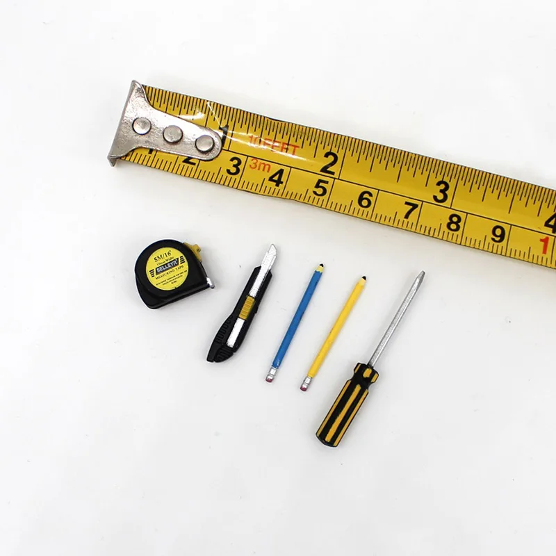 

1/6 Scale TD03-09 Men Male Boy tool kit tape measure Cutter knife pencil For 12" Action Figure Body Doll Accessories