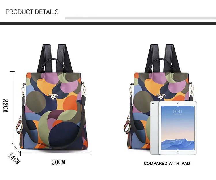 Vfemage Оксфорд рюкзак женские сумки противоугонные рюкзаки женский водонепроницаемый рюкзак легкий рюкзак для девочек Mochila Mujer