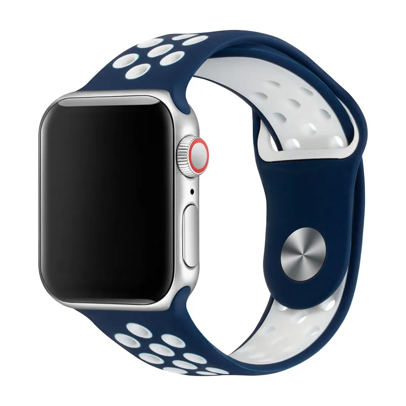 Спортивный ремешок для наручных часов Apple Watch 38 мм 40 мм 42 44 мм замена силиконовый браслет ремешок для наручных часов iWatch серии 4/3/2/1 81010