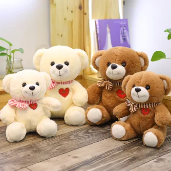 

Love Teddy Bear with Heart Embroidery Stuffed Bear Soft Plush Doll Toy