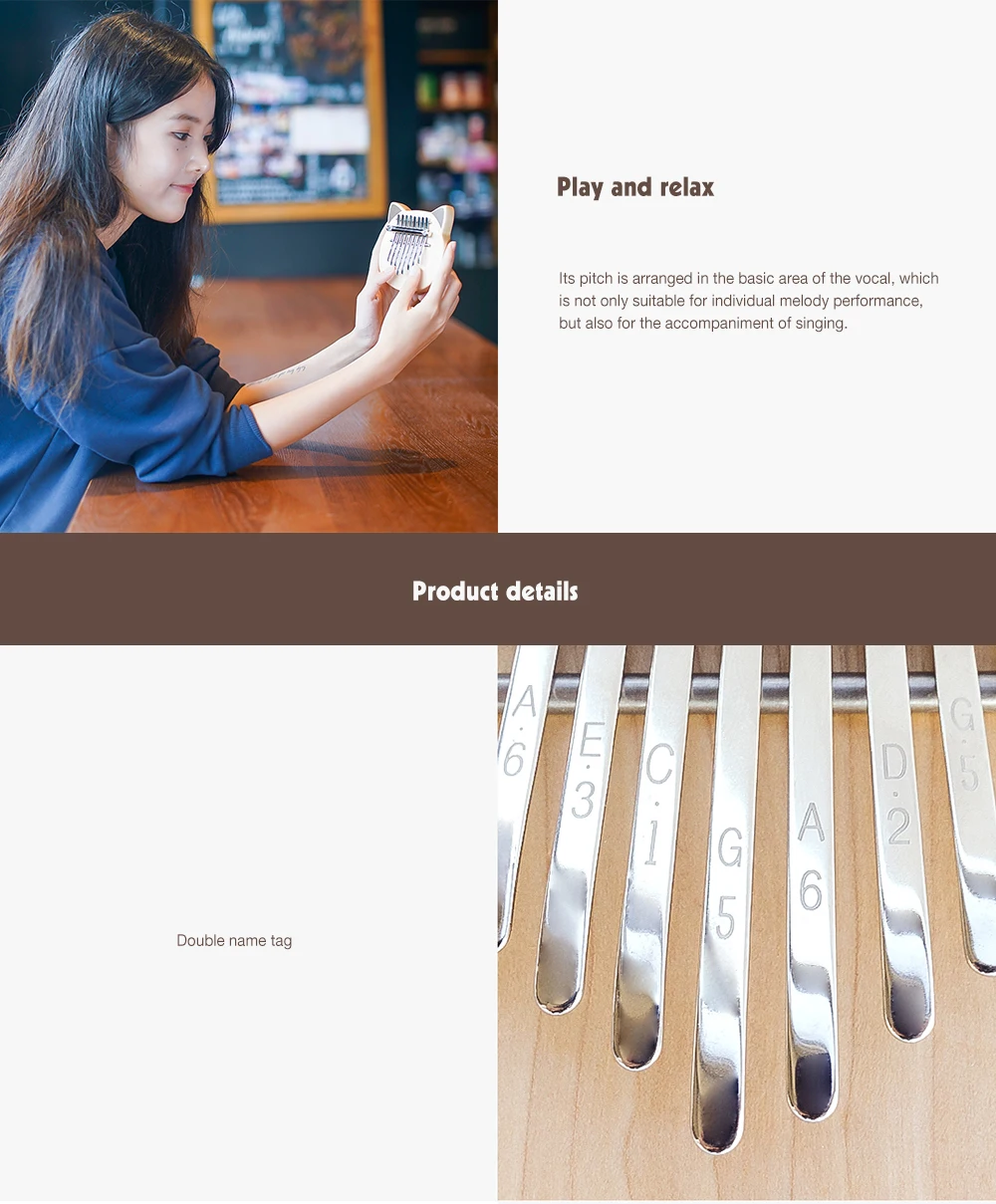Xiaomi Vvave 8 ключ Кот калимба береза материал большой палец Пианино музыкальный инструмент с обучения книга Мелодия молоток от xiaomi youpin