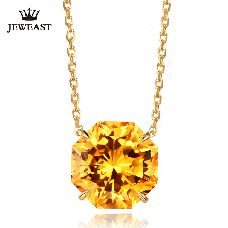 

ML Natural citrine 18K Pure Gold Pendant Real AU 750 Solid Gold Upscale Trendy Classic Party Fine Jewelry Hot Sell New 2020
