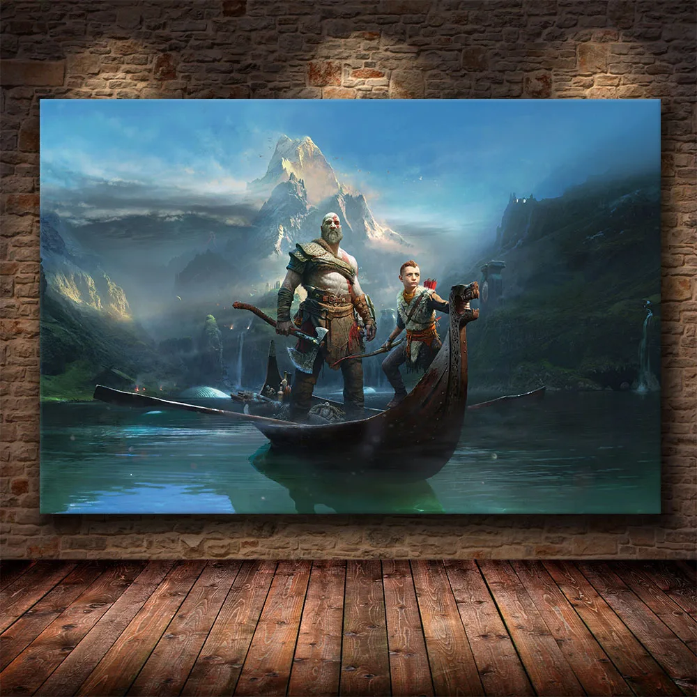 Top Games God of War HD Figure Game Posters and Canvas Printed Painting Art Wall Pictures Home Decor for Living Room Decoration | Дом и сад