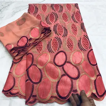 

2019 New Design African Dry Lace Fabric High Quality Soft Cotton Swiss Lace Fabric With Stones For Voile Dry African Women Dress
