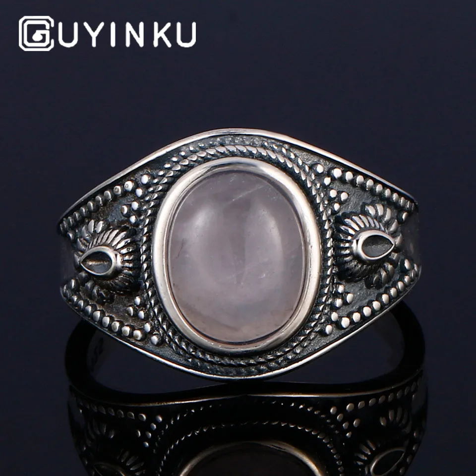 GUYINKU Природный чароит Lapis розовый кварц красочные драгоценные камни кольца 925
