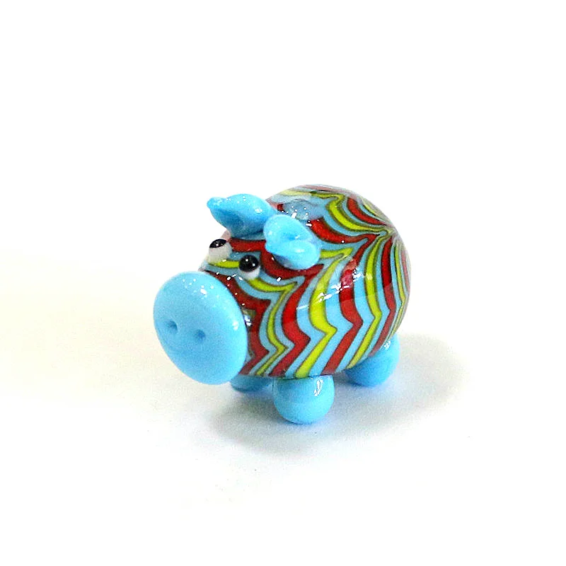 Different Styles Murano Glass Pig Mini Figurines Cute Tiny Animal Craft Ornaments Home Table Fairy Garden Room Kawaii Decoration