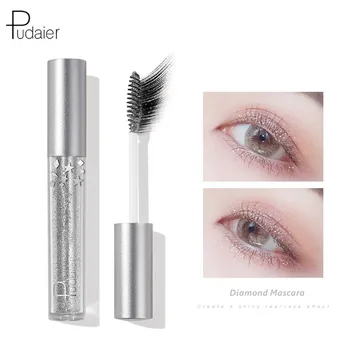 

PUDAIER Brand 4D Shiny Diamond Mascara Waterproof Silk Fiber Volume Mascara Glitter Tear-eye Makeup Lasting Diamond Pieces Eyes