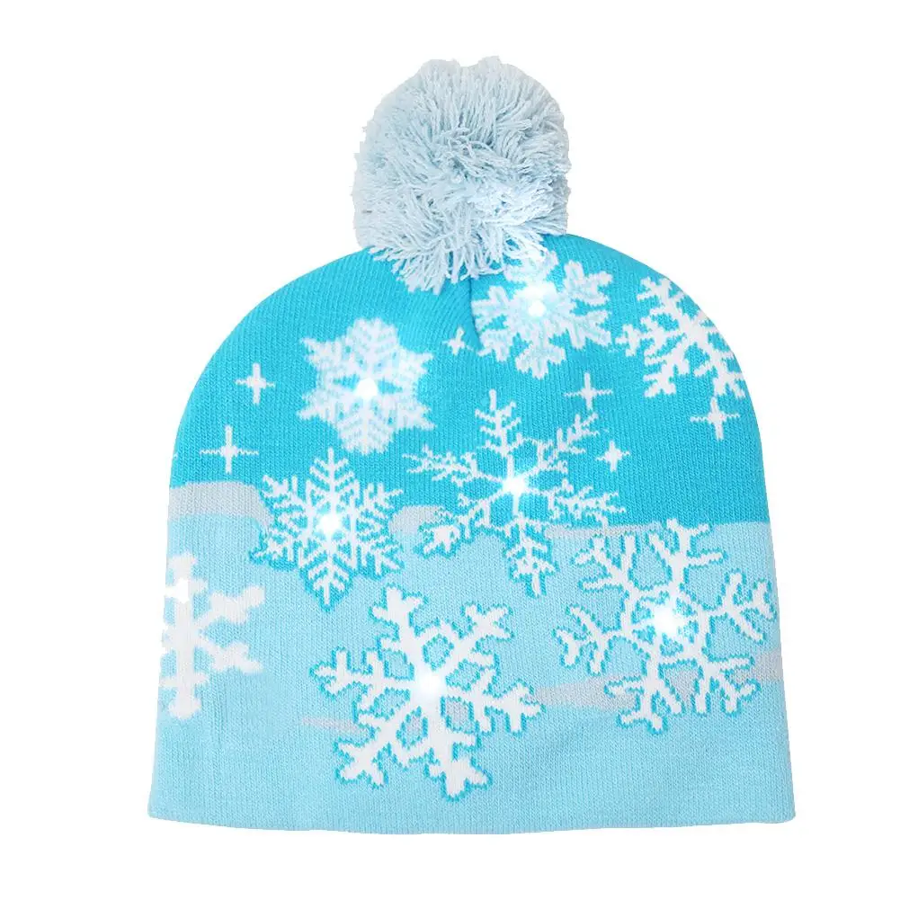 Рождественский головной убор светодиодный вязанная Рождественская шапочка теплая Защитная шапочка декор для компьютера# EW