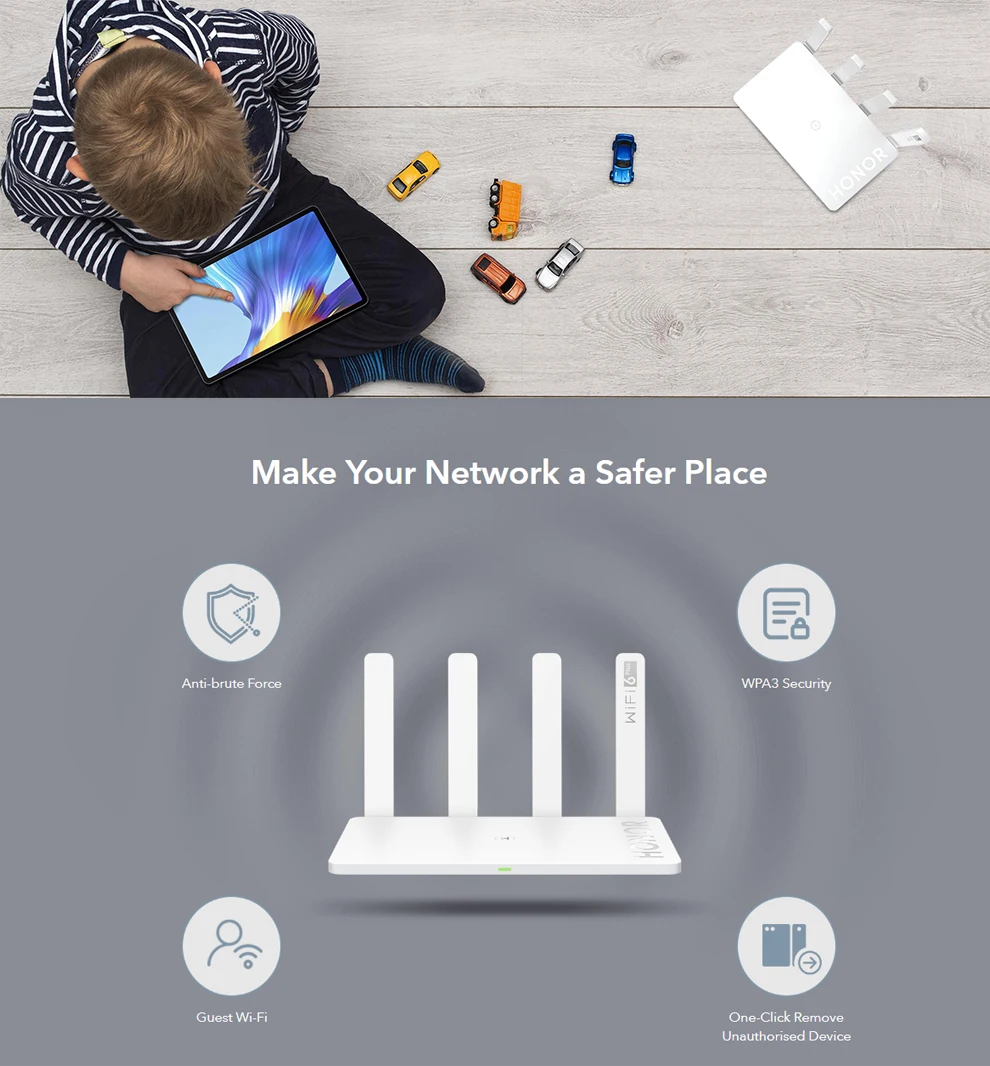 Huawei-roteador sem Fio Antenas de Alto 6 + Dual-core Banda de 5g Honor Wi-fi 2.4g 3000mbps 4 Ganho Wifi Plus Amplo Repetidor 6 z6 1.2g Cpu 8 High Quality Computador e Escritório