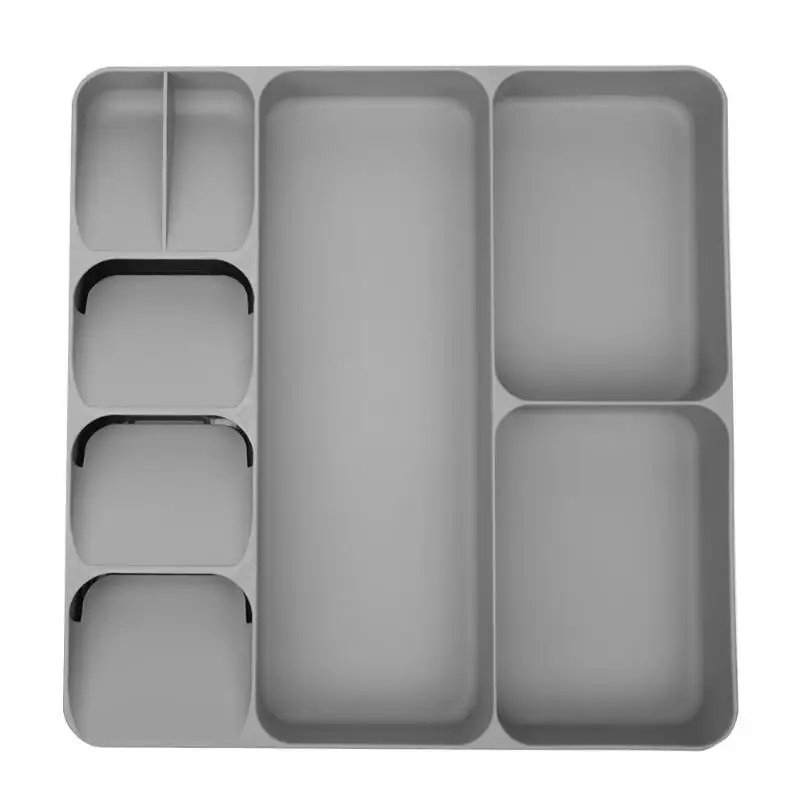 Кухонный ящик Органайзер Ложка Столовые приборы отделительная Отделка Коробка для хранения столовых приборов Органайзер, кухонные аксессуары Органайзер - Цвет: Grey
