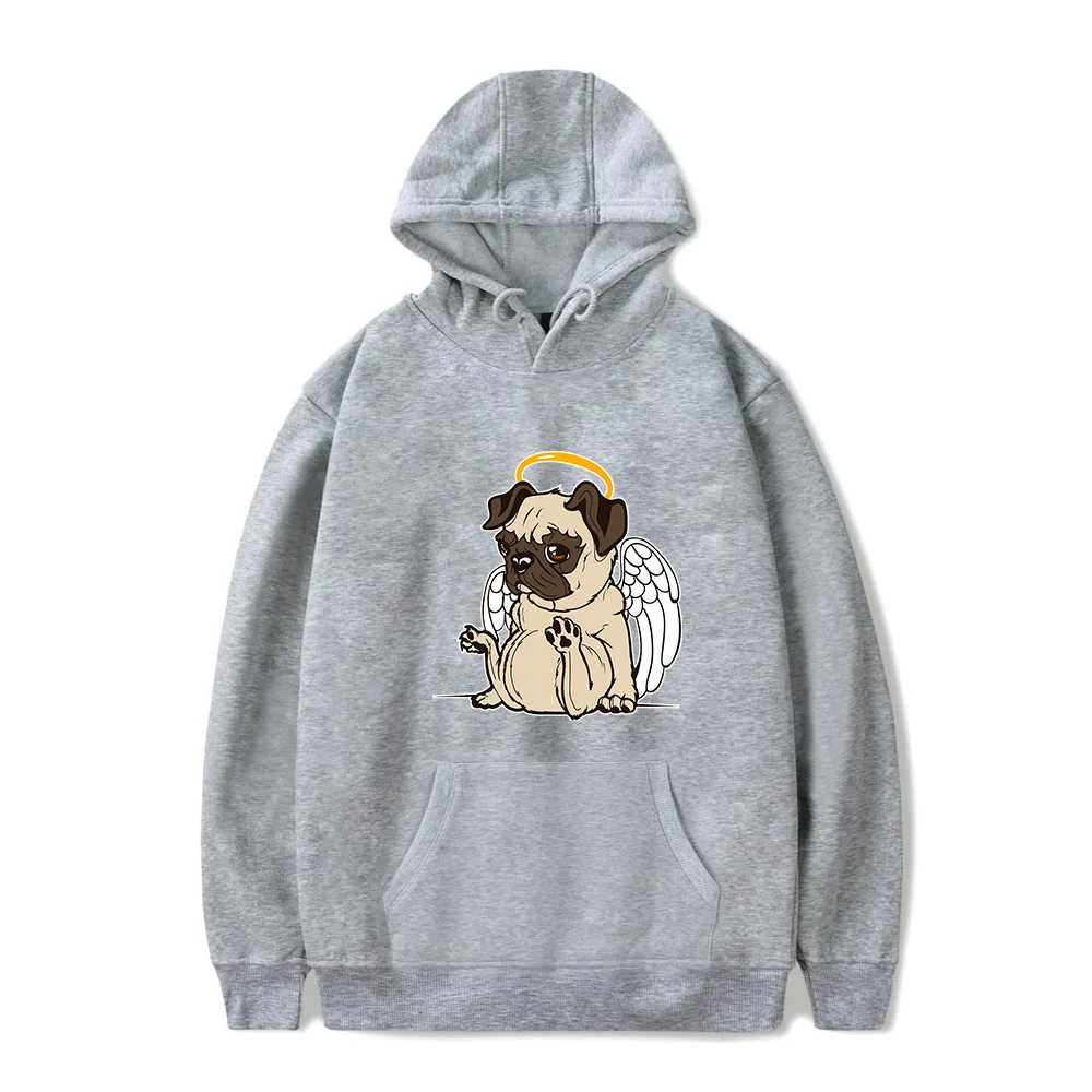 

FUNNY PUG Hoodies Men Sweatshirts Women New Fashion Printing Dog Hip Hop Streetwear Autumn Boys Girls Animal Gray Pullovers