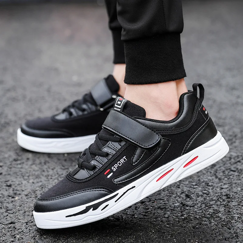 

2019 Autumn round-Toe Korean-style Fashion Casual Couples Skate Shoes Velcro Flat Heel Comfortable Cool