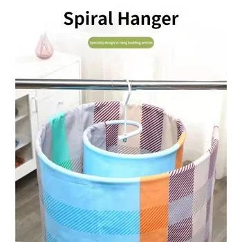 

Spiral Hanger Clothes Rack Round Shaped Sheet Quilt Blanket Rotating Clothes Drying Rack Spiral Shaped Hanger for Window Balcony