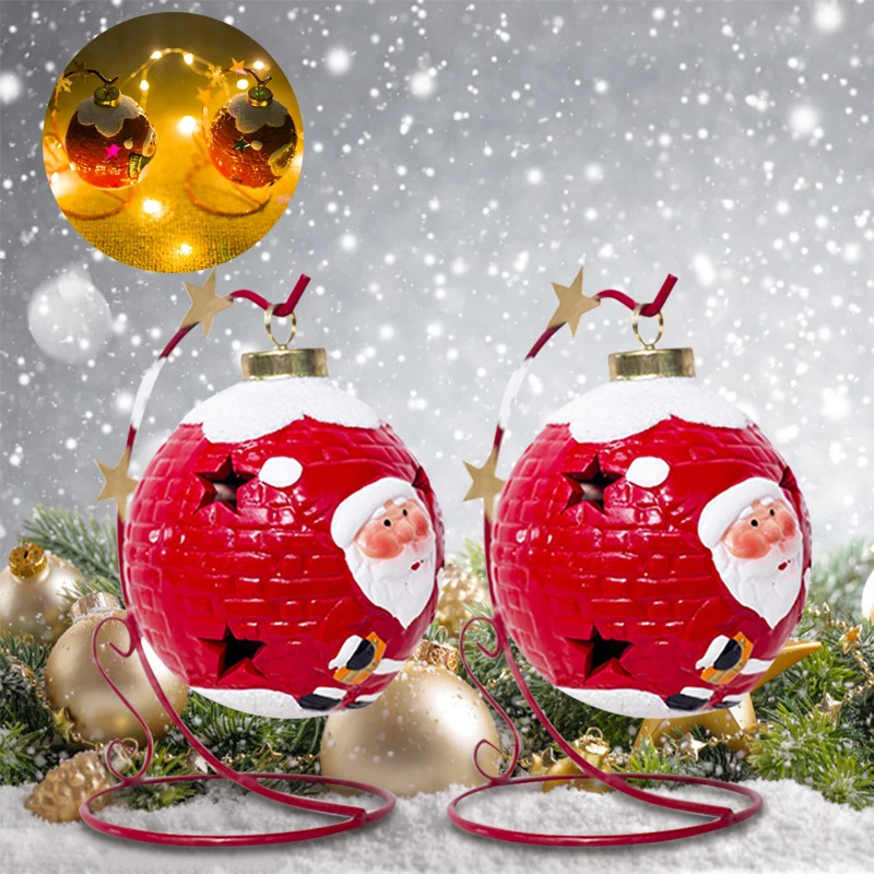 

with Iron Frame Ceramics Window Display Christmas Light Santa Claus Luminous Bar Desktop