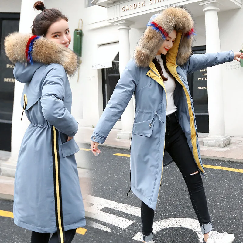 

INS Cotton Coat Women's Fashion over-the-Knee Mid-length South Korea 2018 New Style Korean-style Loose-Fit BF Workwear Coat Lady