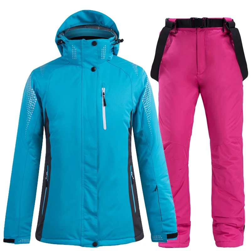 Лыжный костюм Мужская и женская зимняя уличная водонепроницаемая ветрозащитная влагостойкая теплая зимняя куртка и брюки лыжные и сноубордические костюмы - Цвет: A4