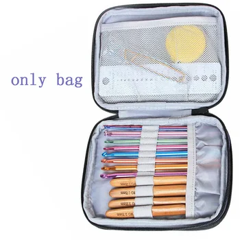 

Crochet Hook Case Organizer Zipper Bag Web Pockets Crochet Needles Knitting Accessories Storage Tool Knitting Needle Pencil Case