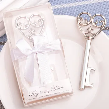 

Key To My Heart Bottle Opener in White Gift box Wedding favor-"Simply Elegant" Key To My Heart Bottle Opener